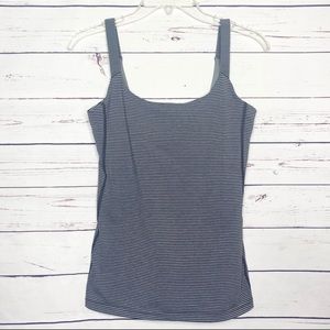 Lululemon Barre None Tank Top MKLA Black Stripe Size 4